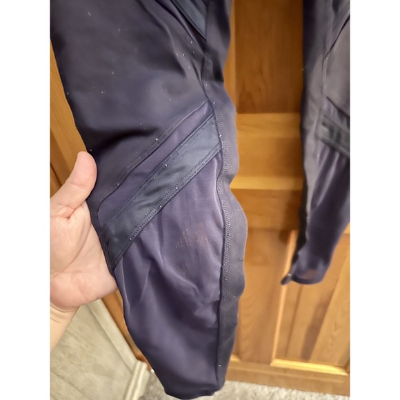 Alo Yoga Navy Blue Epic Mesh Moto Leggings Medium EUC - Picture 2 of 4